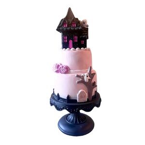 💕🖤 PINK HALLOWEEN 3 Tiered Faux Spooky Cake NEW